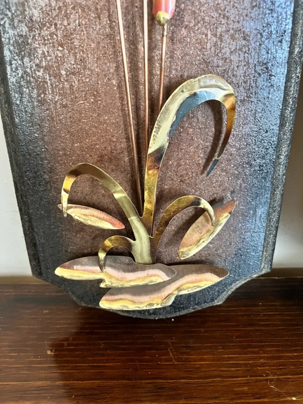 Vintage Style Brown Wall Plaque Set with Golden Accents - Home Wall Decor - Picture 5 of 8
